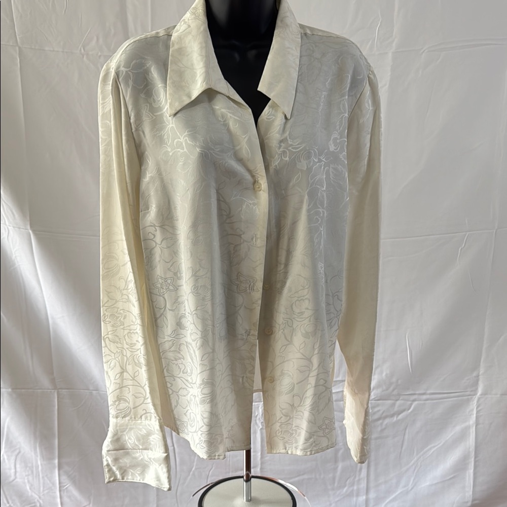 Cream Floral Button-Up Shirt